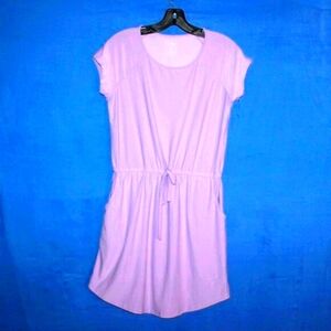 Just Be Lavender Drawstring Mini Dress - Women's Size S - Casual Comfort